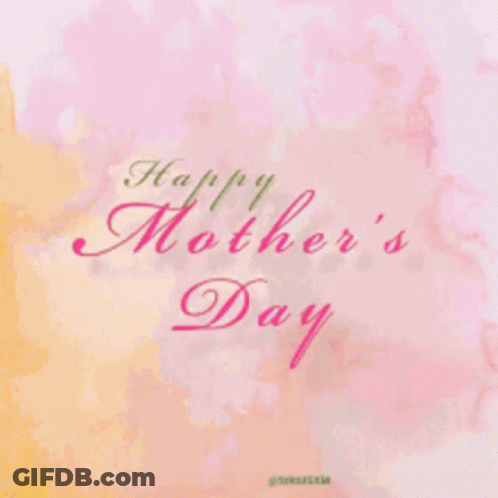 Mother's Day Card With Pink And Yellow Flowers GIF
