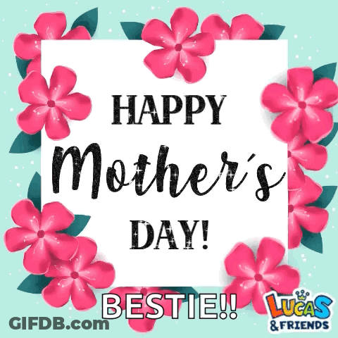 Mother's Day Card With Pink Flowers GIF