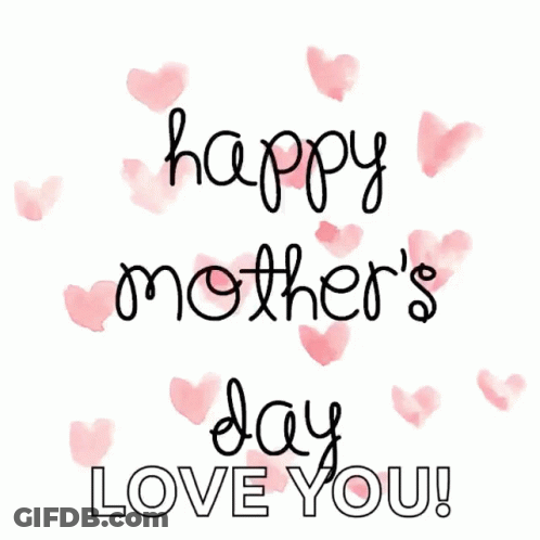 Mother's Day Card With Pink Hearts Love You GIF