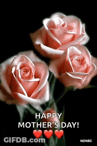 Mother's Day Card With Pink Roses GIF