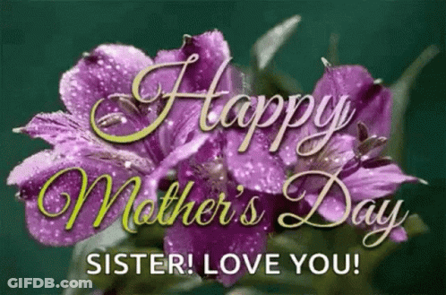 Mother's Day Card With Purple Flowers GIF