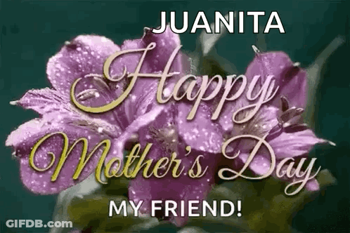 Mother's Day Card With Purple Flowers GIF