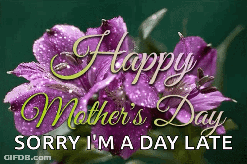 Mother's Day Card With Purple Flowers GIF