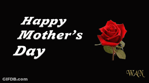 Mother's Day Card With Red Rose And Hearts GIF