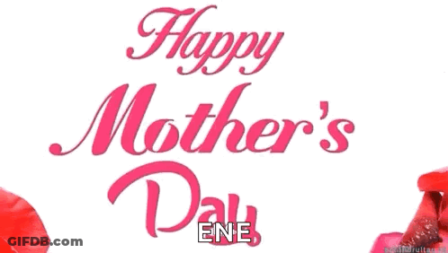Mother's Day Card With Red Rose Petals GIF