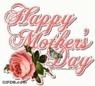 Mother's Day Card With Roses And Butterflies GIF