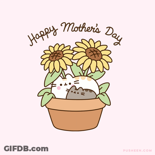 Mother's Day Card With Two Cats GIF
