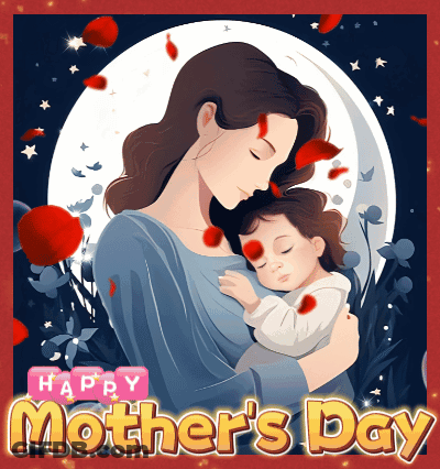 Mother's Day Card Woman Holding Baby GIF