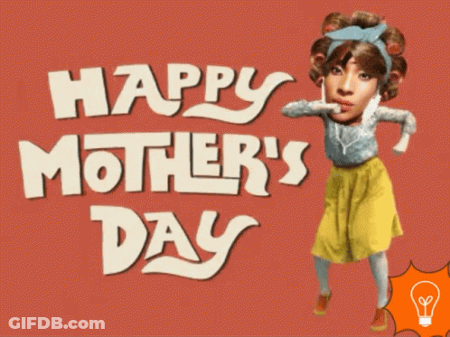 Mother's Day Card Woman In Curlers GIF