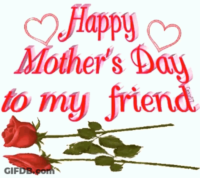Mother's Day Friend With Two Red Roses GIF