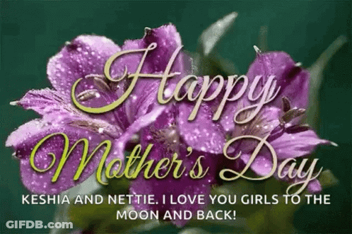 Mother's Day Greeting Card Purple Flowers GIF