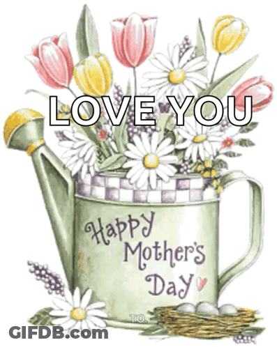 Mother's Day Greeting Card With Hearts And Roses GIF