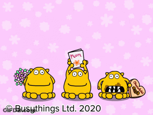 Mother's Day Greeting Card With Monsters GIF