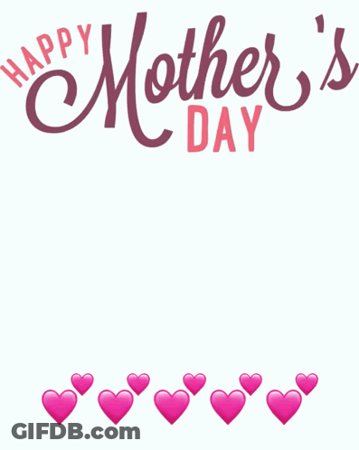 Mother's Day Greeting Card With Pink Flowers And Hearts GIF