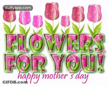 Mother's Day Greeting Card With Pink Flowers GIF