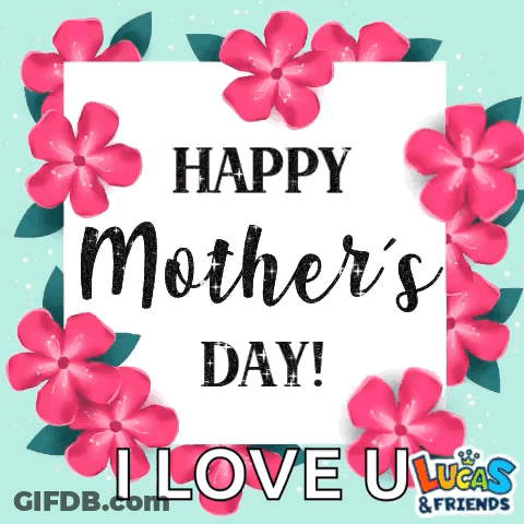 Mother's Day Greeting Card With Pink Flowers GIF