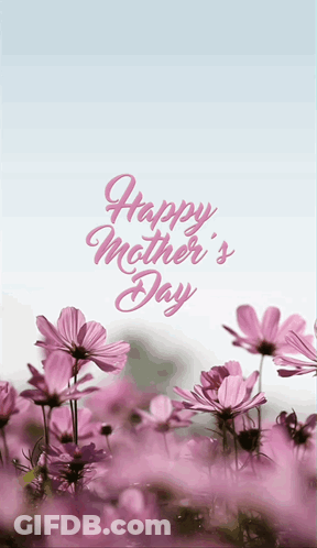 Mother's Day Greeting Card With Pink Flowers GIF