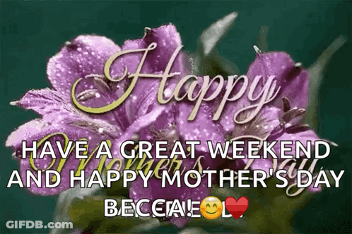 Mother's Day Greeting Card With Purple Flowers GIF