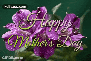 Mother's Day Greeting Card With Purple Flowers GIF