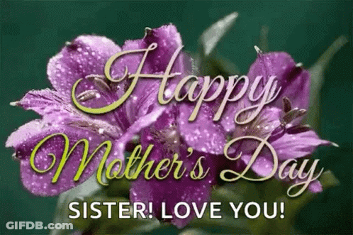 Mother's Day Greeting Card With Purple Flowers GIF
