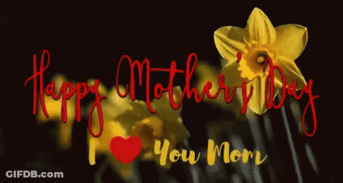 Mother's Day Greeting Card With Yellow Flower GIF