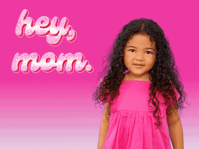 Mother's Day Greeting Hey Mom Love You Sticker GIF