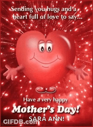 Mother's Day Heart Character GIF
