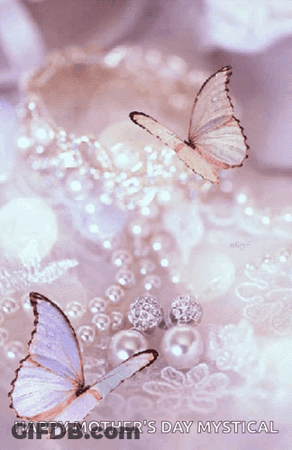 Mother's Day Mystical Greeting Card With Butterflies GIF