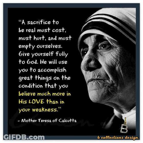 Mother Teresa Of Calcutta With Quote GIF