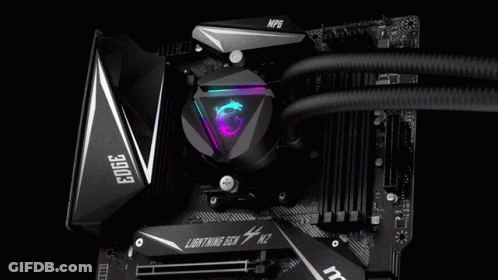 Motherboard With Lightning Gen M2 Cooler GIF