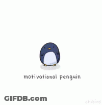 Motivational Penguin Work Hard Keep Fighting GIF