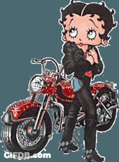 Motorcycle Betty Boop Glitters Sparkles GIF