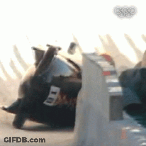 Motorcycle Close Up With Olympics Logo GIF