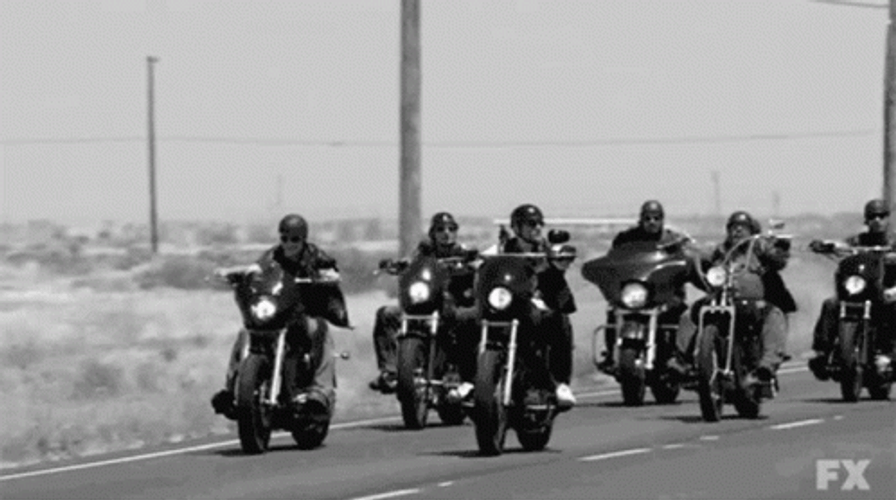 Motorcycle Gang Flipping Bird GIF