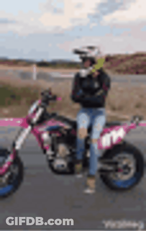 Motorcycle Girl Chill Sitting Riding GIF