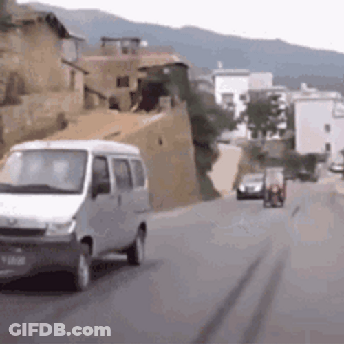 Motorcycle Hitting Car Crash GIF