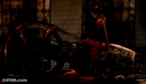 Motorcycle In Dark Room By Fence GIF