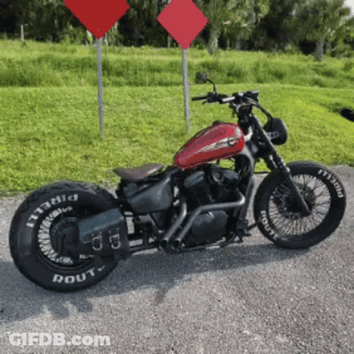 Motorcycle Parked With Pirelli Tire GIF