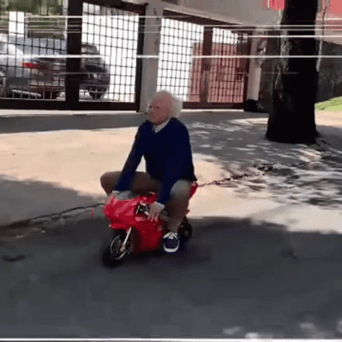 Motorcycle Riding Old Man Tiny Motorcycle GIF