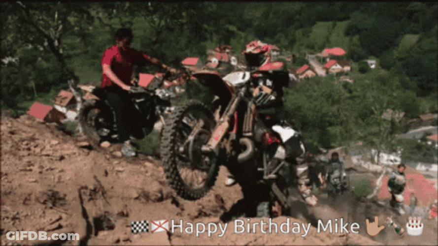 Motorcycle Sport Enduro Happy Birthday Mike GIF