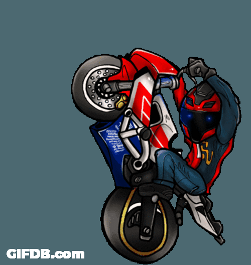 Motorcycle Wheelie Animation CBR GIF