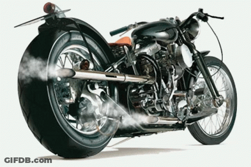 Motorcycle With Exhaust Smoke GIF