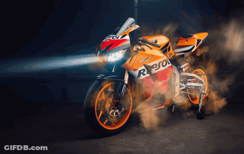 Motorcycle With Repsol GIF