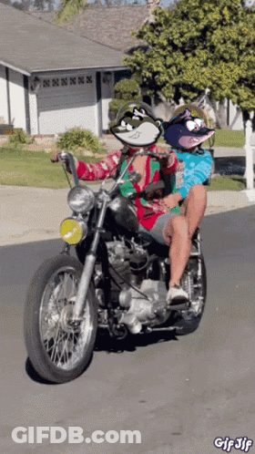 Motorcycle With Viralhog Sticker GIF