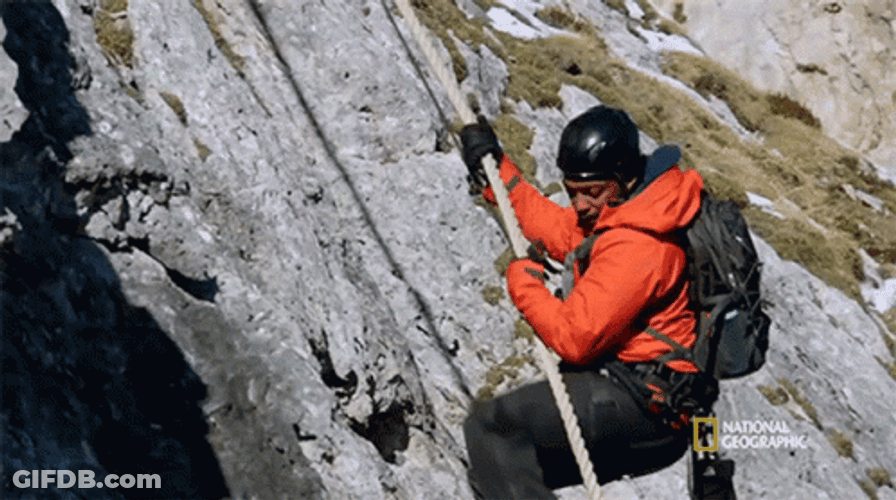 Mountain Climbers Going Down GIF