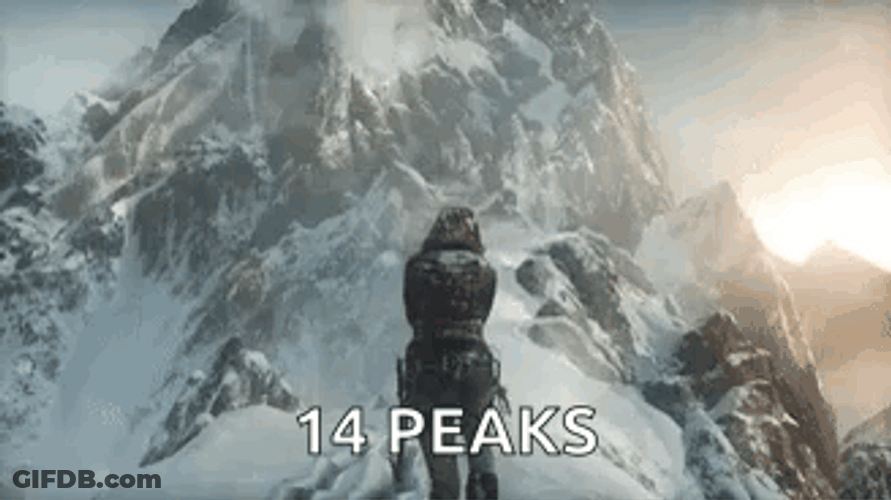 Mountain Climbers On 14 Peaks GIF