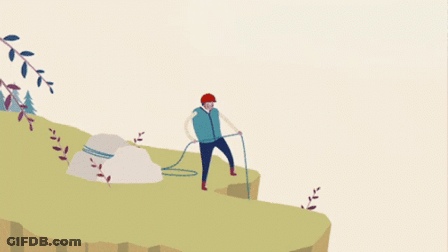 Mountain Climbers Setting Up For The Hike GIF