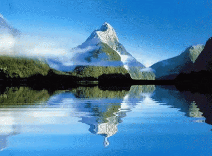 Mountain In Water Mirror GIF