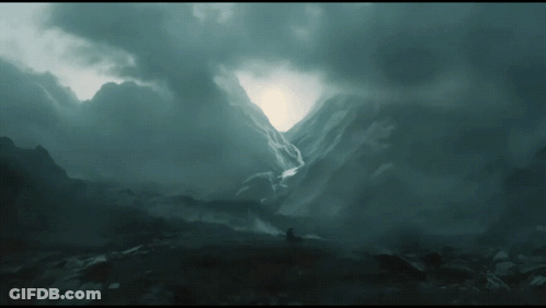 Mountain Landscape Painting With River GIF