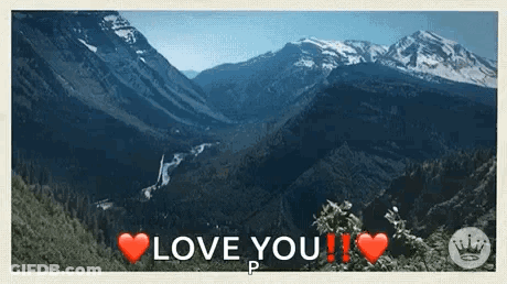 Mountain Landscape Saying Love You GIF